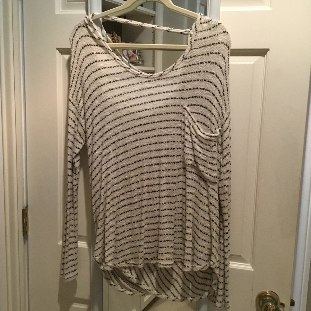 Free people striped drop back sweater